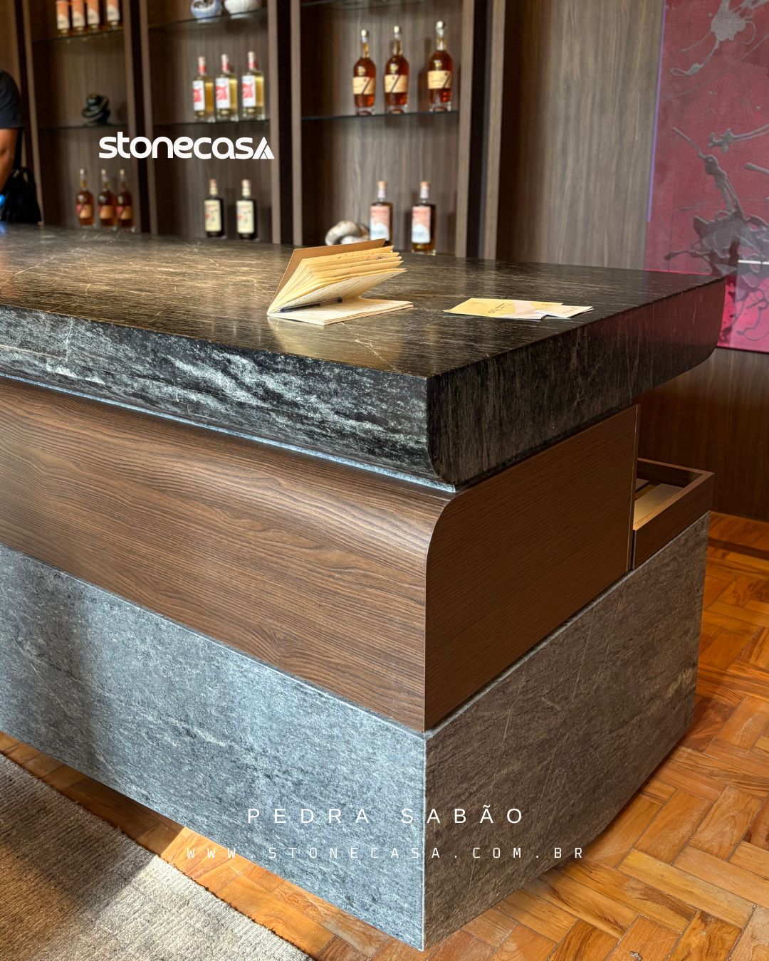 Bancada de Pedra-Sabão Stone Casa — Luxo Natural | Pedra Sabão Stone Casa® — Pedras Naturais Eco-Friendly Bancada de Pedra-Sabão Stone Casa — Luxo Natural — Pedra Sabão Stone Casa® eco-friendly